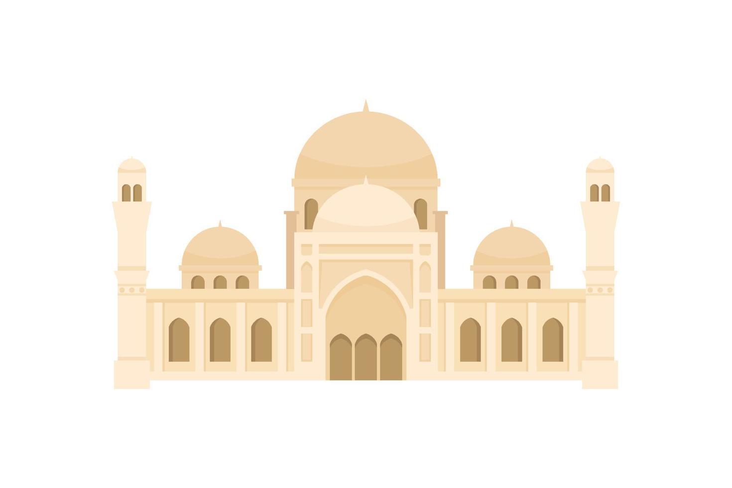 Flat mosque vector. Muslim building for islamic, ramadan, eid design vector