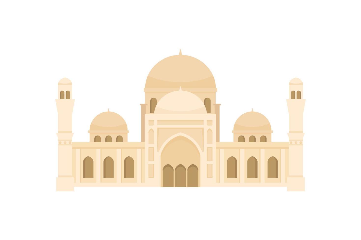 Flat mosque vector. Muslim building for islamic, ramadan, eid design vector