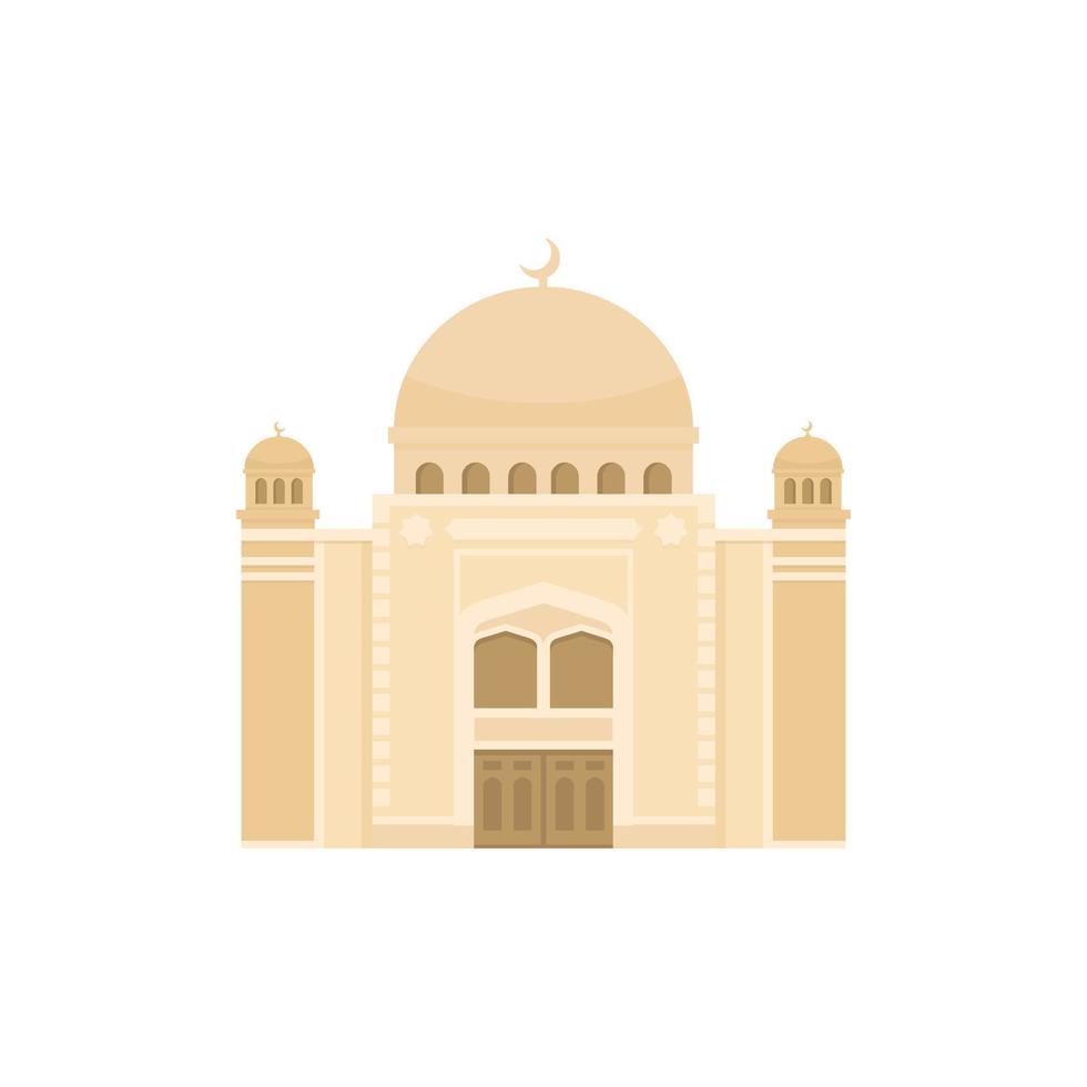 Flat mosque vector. Muslim building for islamic, ramadan, eid design vector