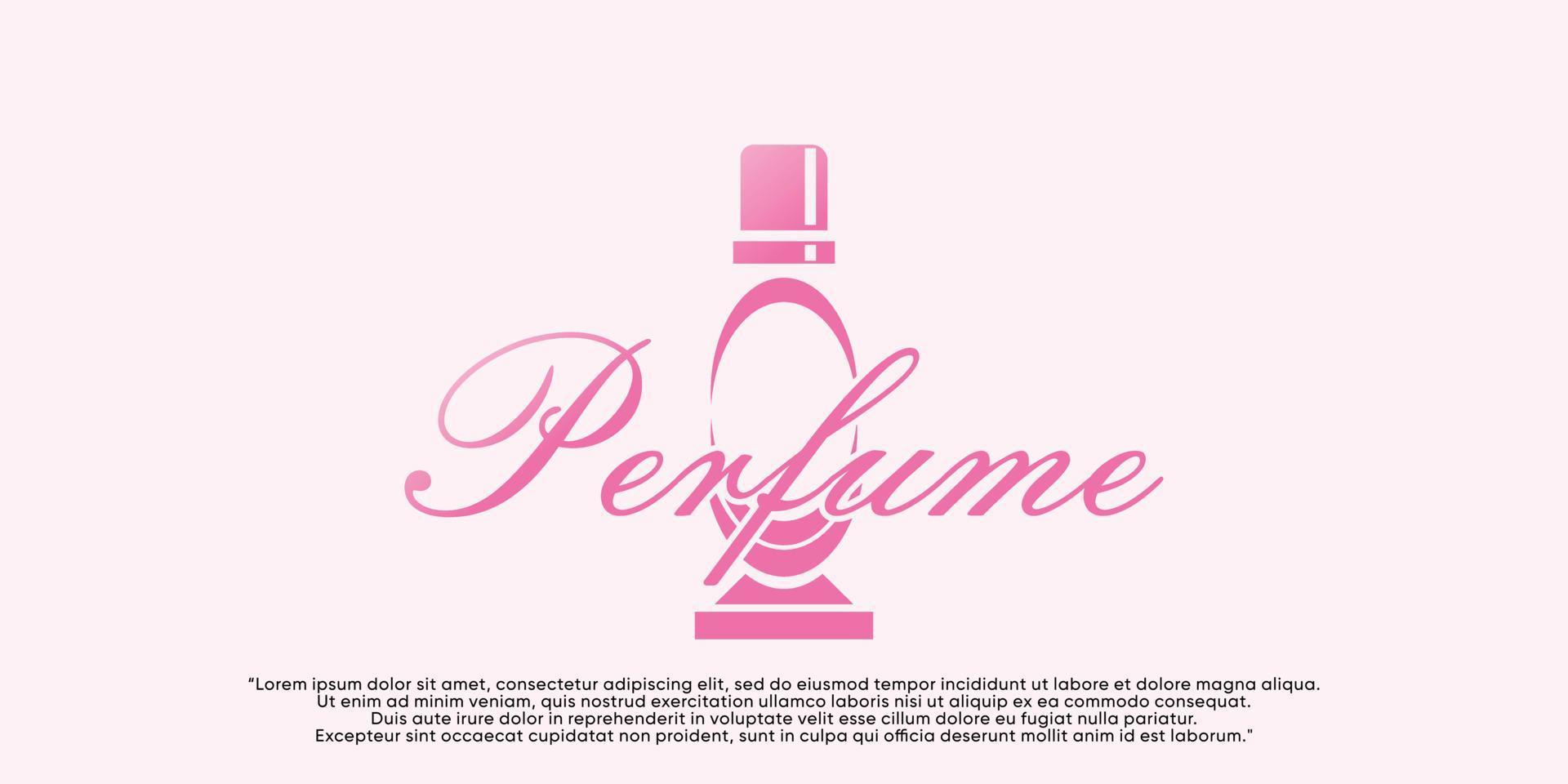 Vector minimalist simple bottle perfume logo with design unique Premium Vector