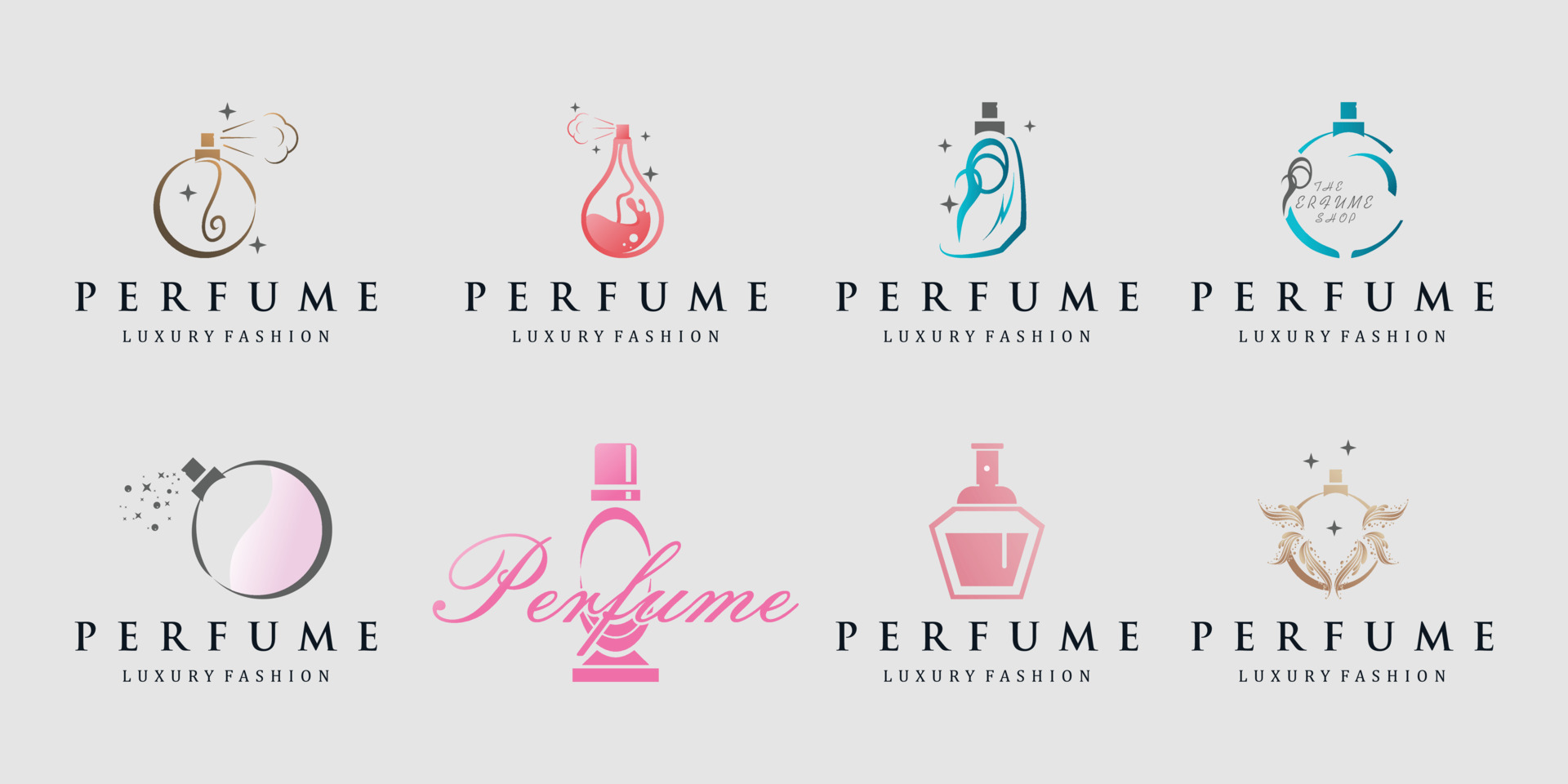 Free Vector  Luxury perfume logo collection