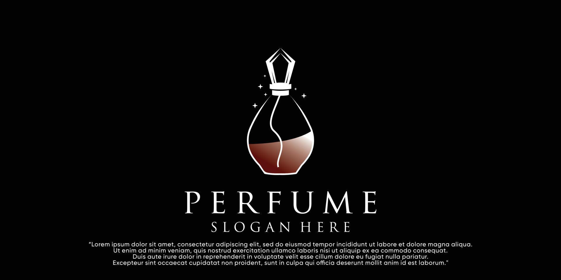 Vector minimalist simple bottle perfume logo with design unique Premium Vector