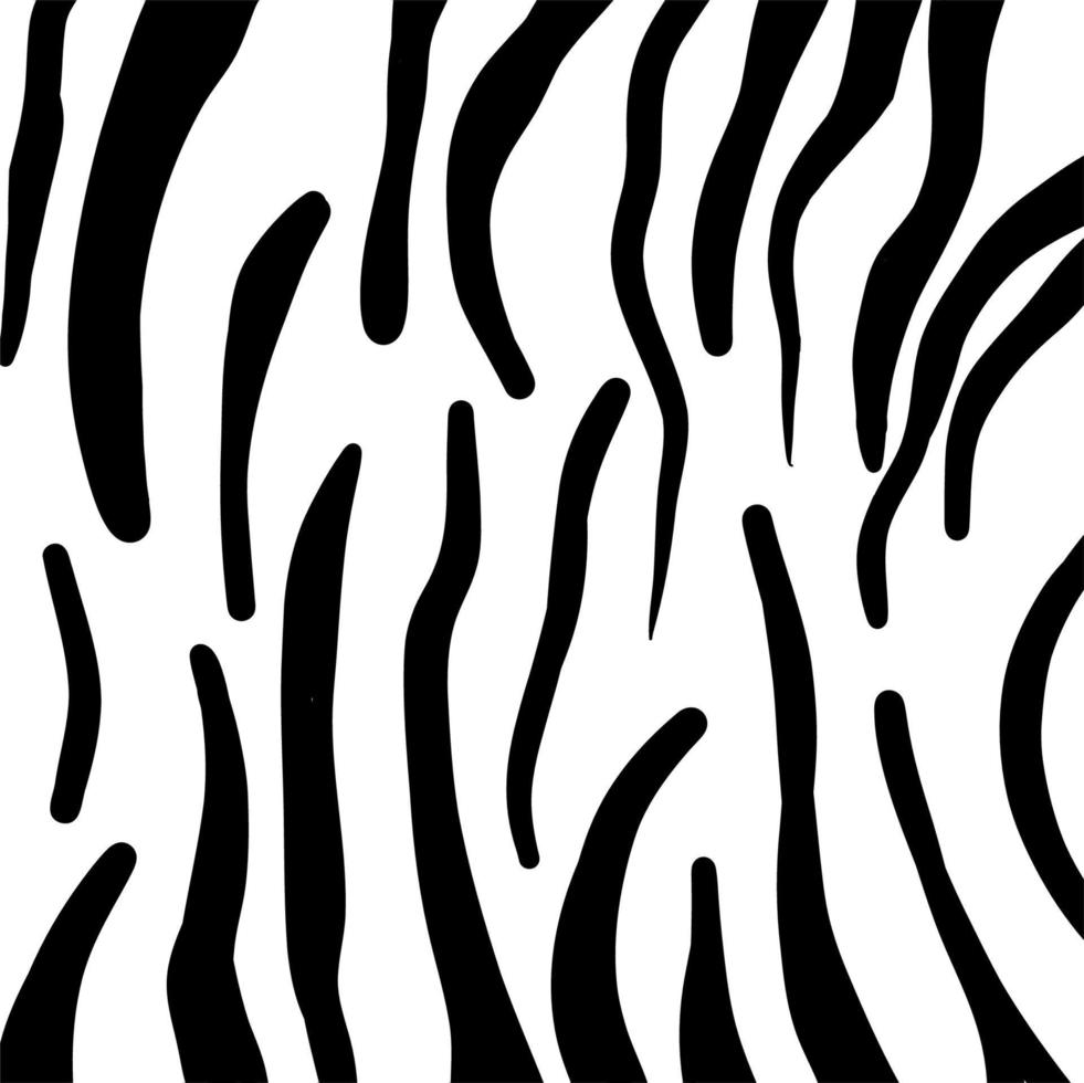 Black and white zebra hand drawn pattern vector