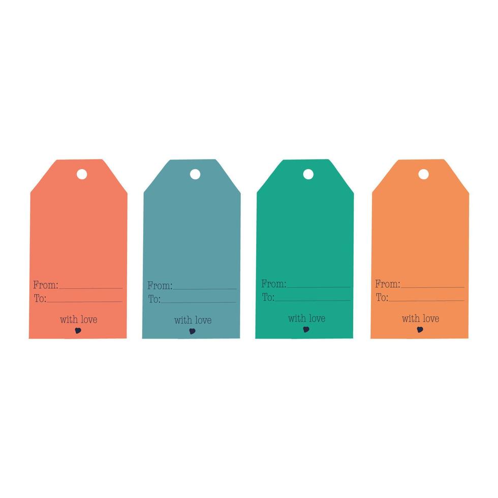 Set of bright coloured tags vector