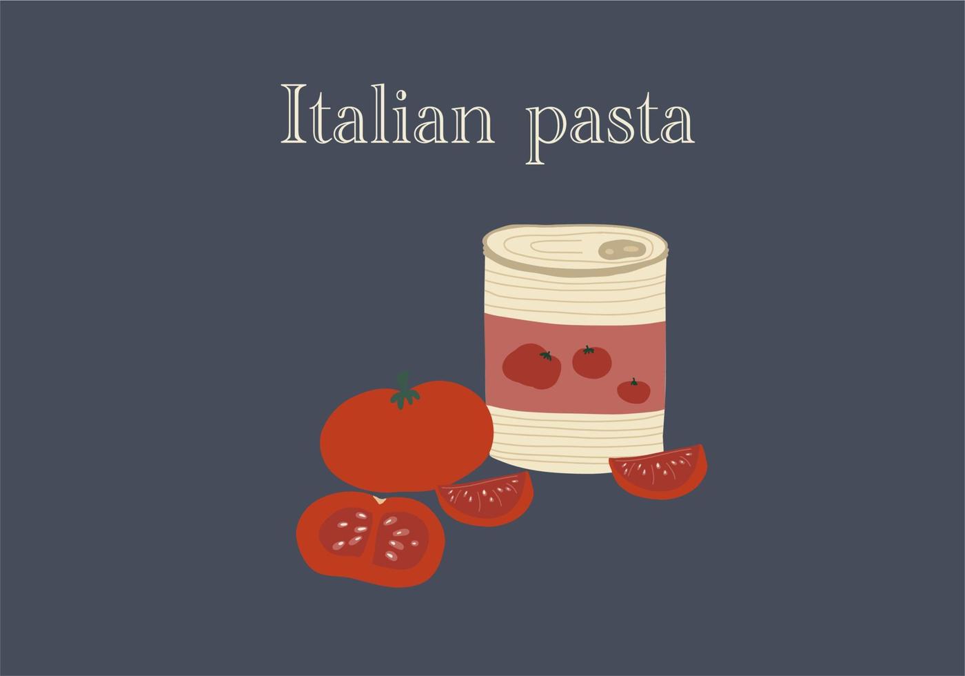 Tomato pasta hand drawn for Italian pasta vector
