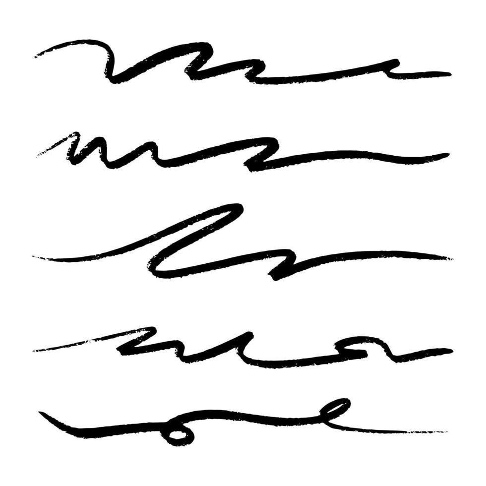 strokes, underlines, highlighter marker strokes, wave brush marks. vector