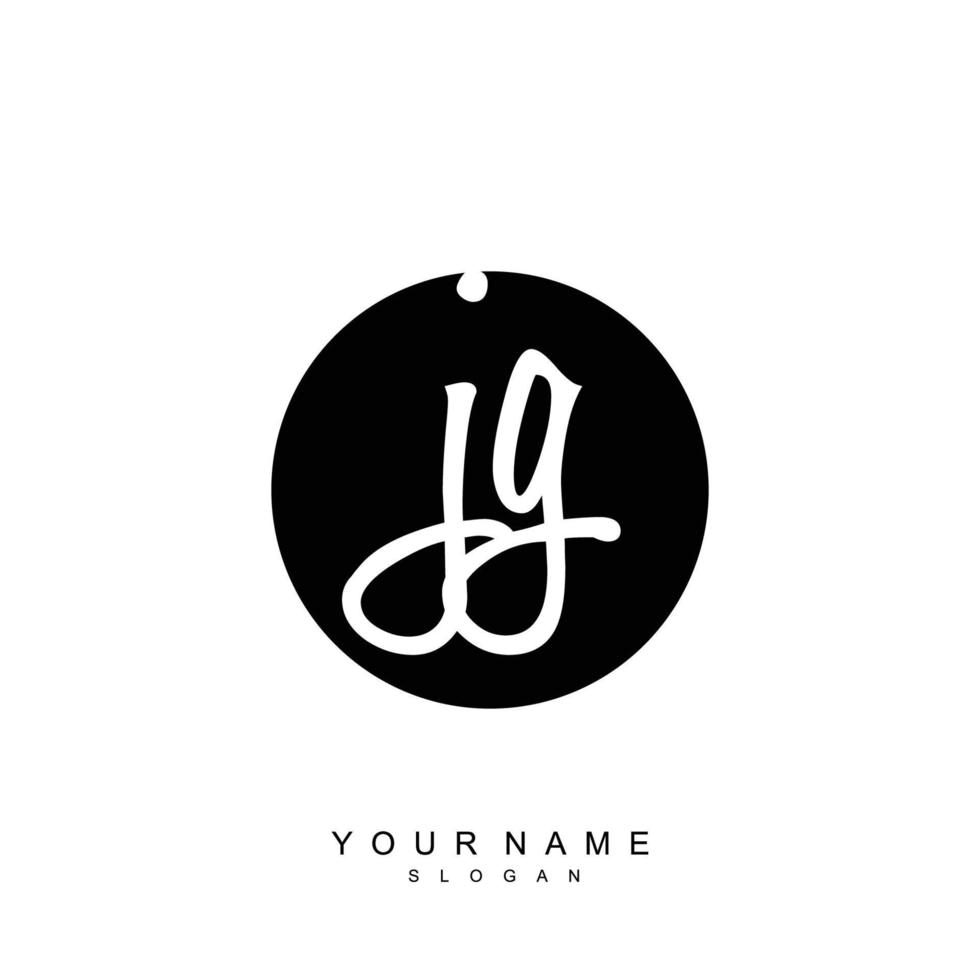 Initial JG Monogram with Grunge Template Design vector