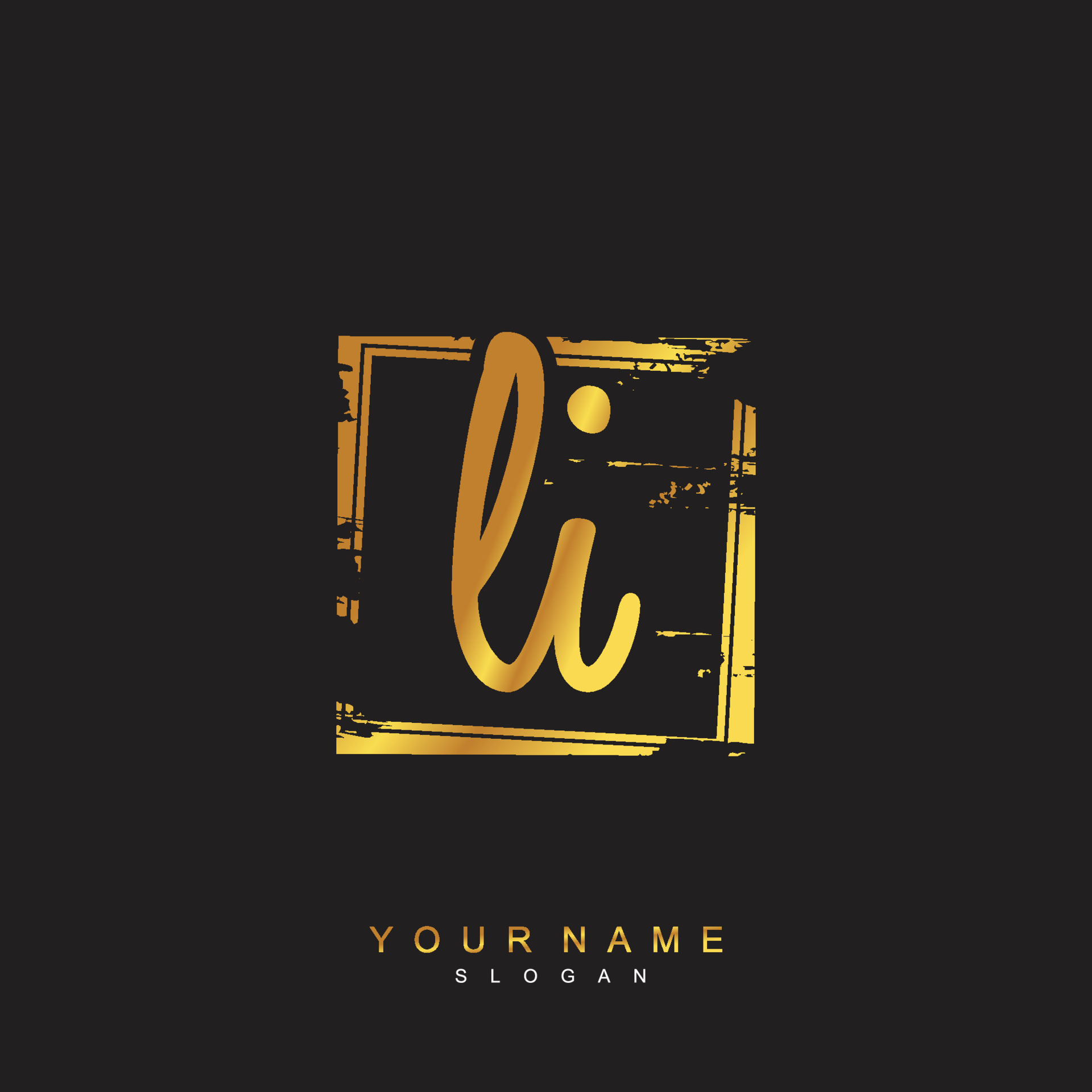 Initial LI Monogram with Grunge Template Design 21945052 Vector Art at