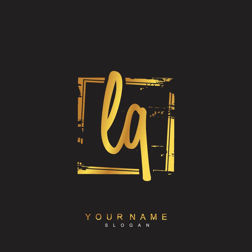 Initial LQ Monogram with Grunge Template Design vector