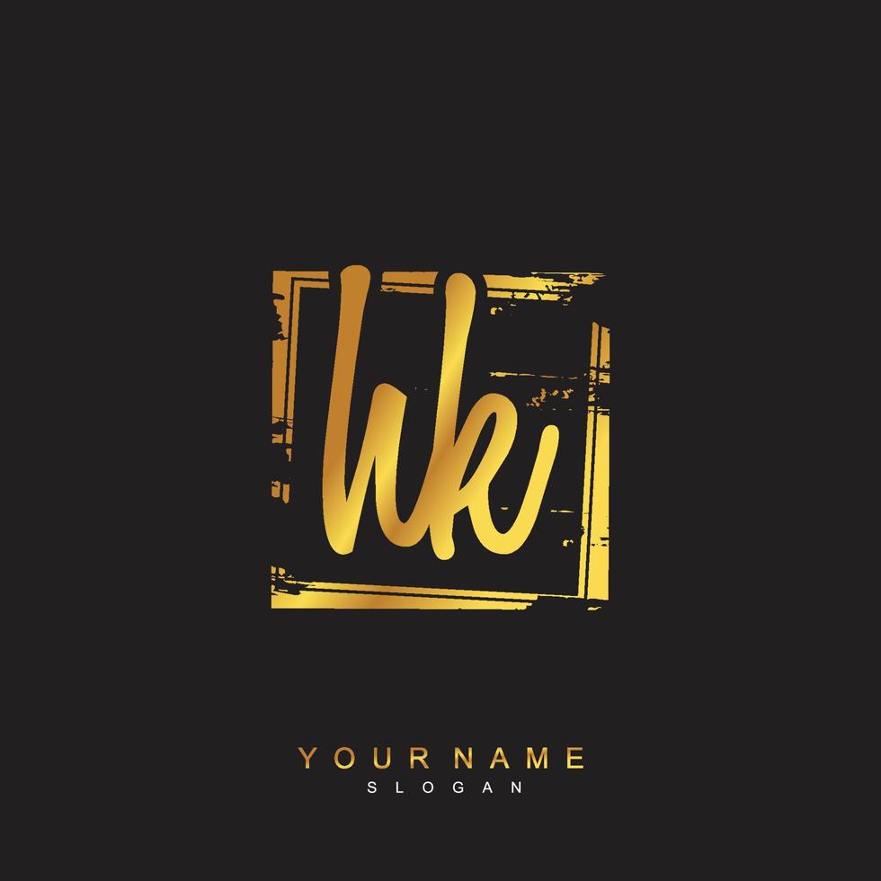 Initial HK Monogram with Grunge Template Design vector