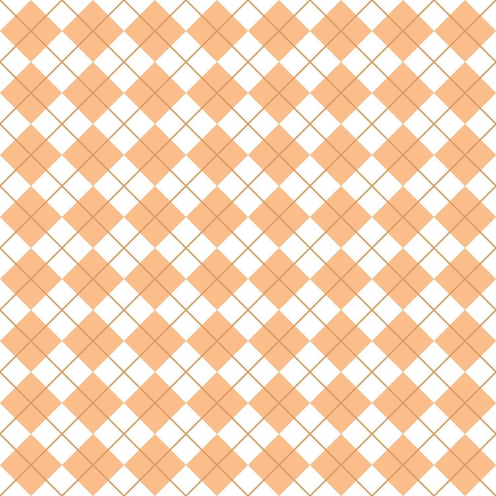 Simple Peach And White Seamless Argyle Pattern vector