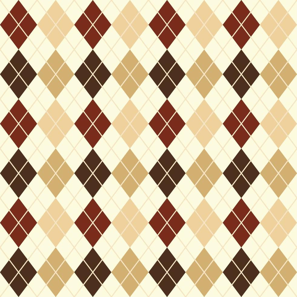 Brown Beige And White Seamless Argyle Pattern vector