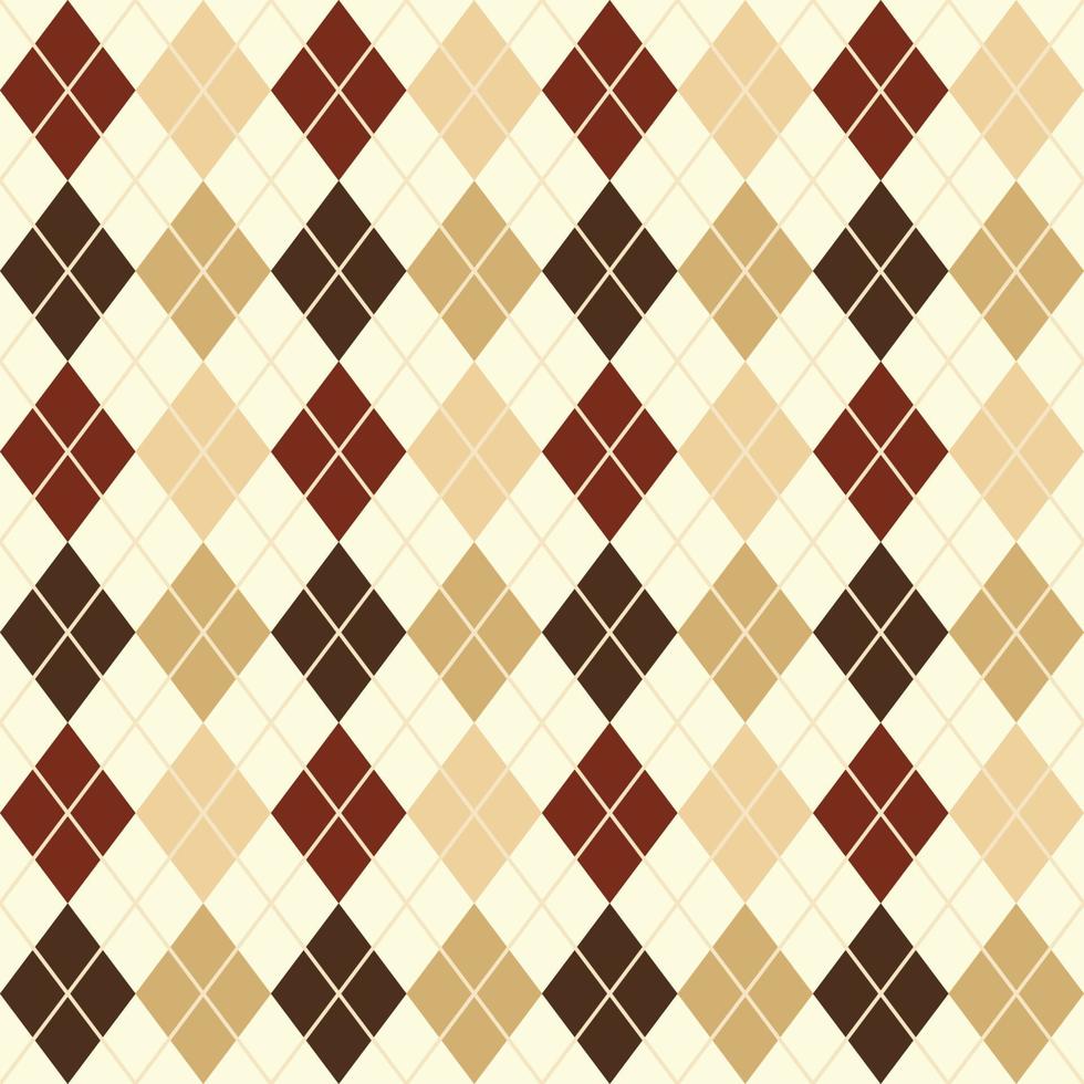 Brown Beige And White Seamless Argyle Pattern vector