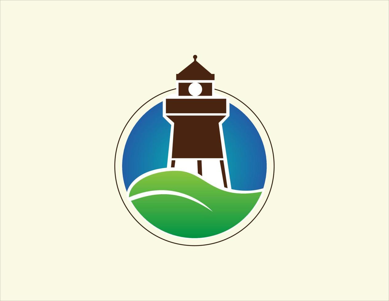 Modern simple lighthouse logo design vector illustration