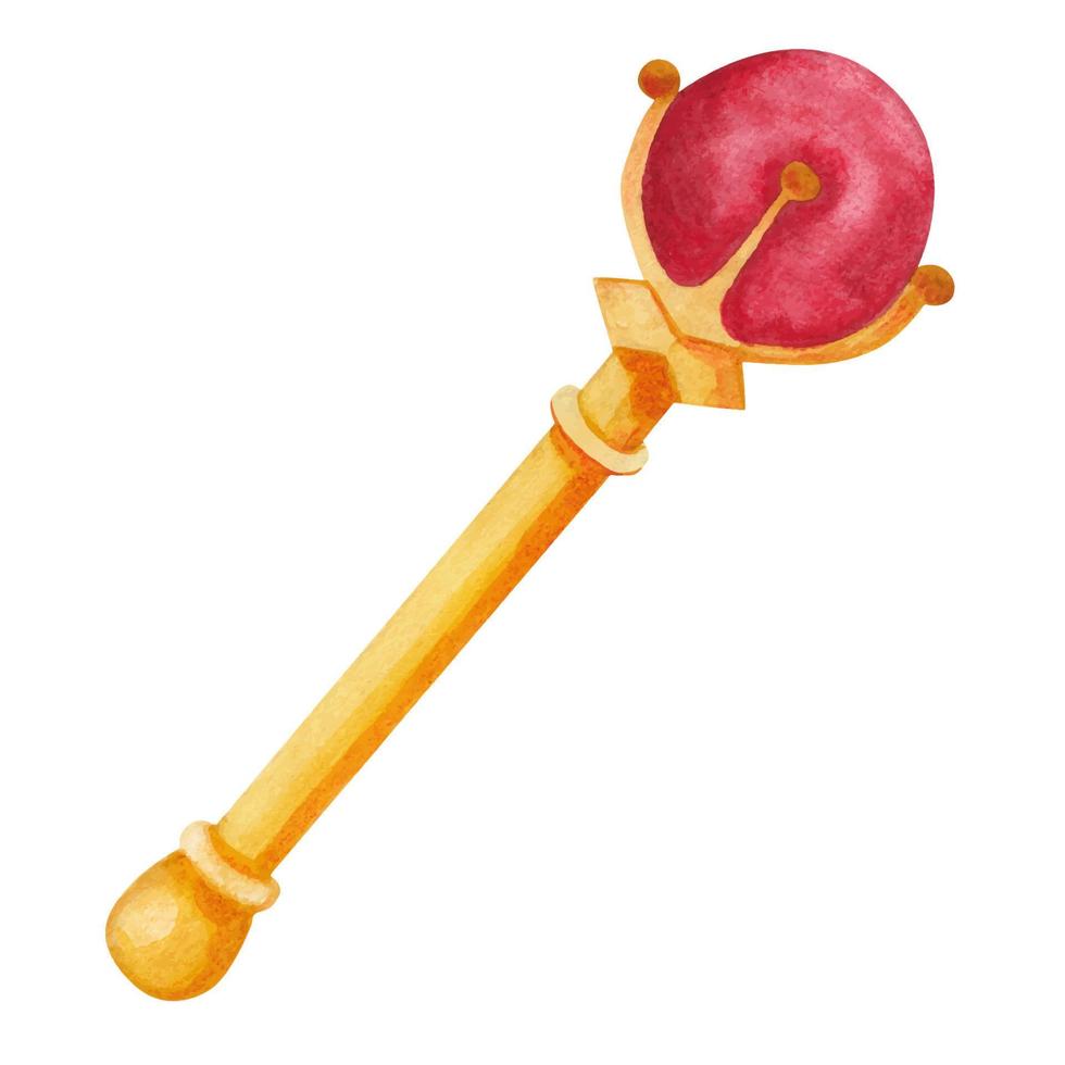 Scepter on a white background. watercolor illustration vector