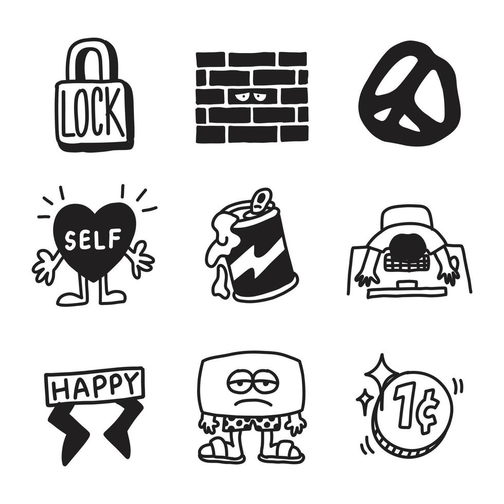 A Doodling random things mood in my head 11 vector