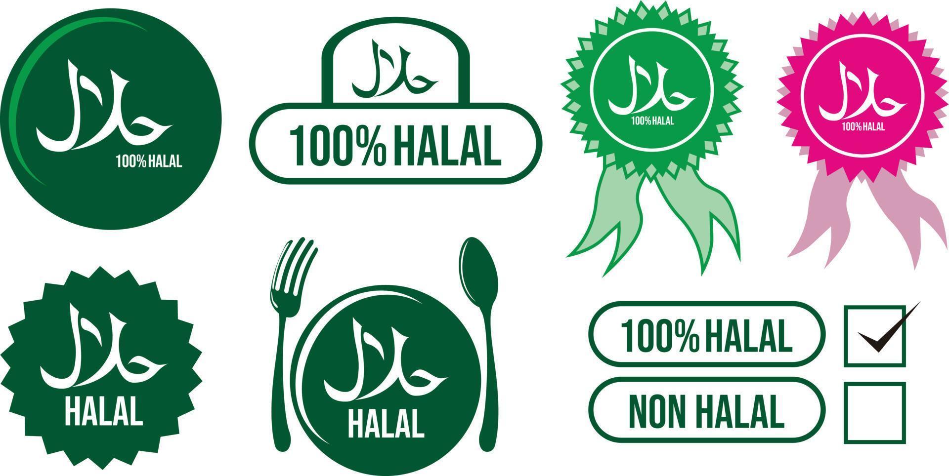 Halal logo vector badge image illustrations
