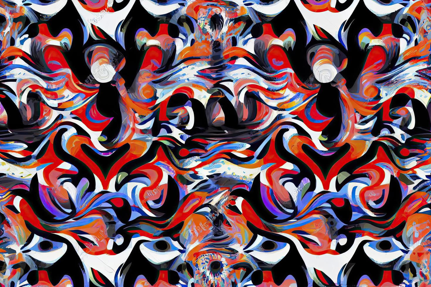 A modern psychedelic fashion seamless pattern is a design concept photo