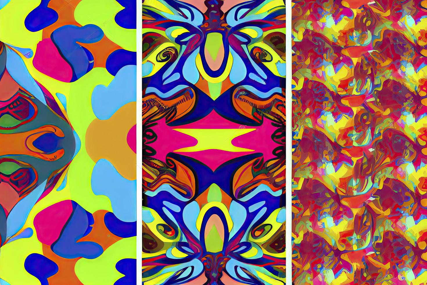 A modern psychedelic fashion seamless pattern is a design concept photo