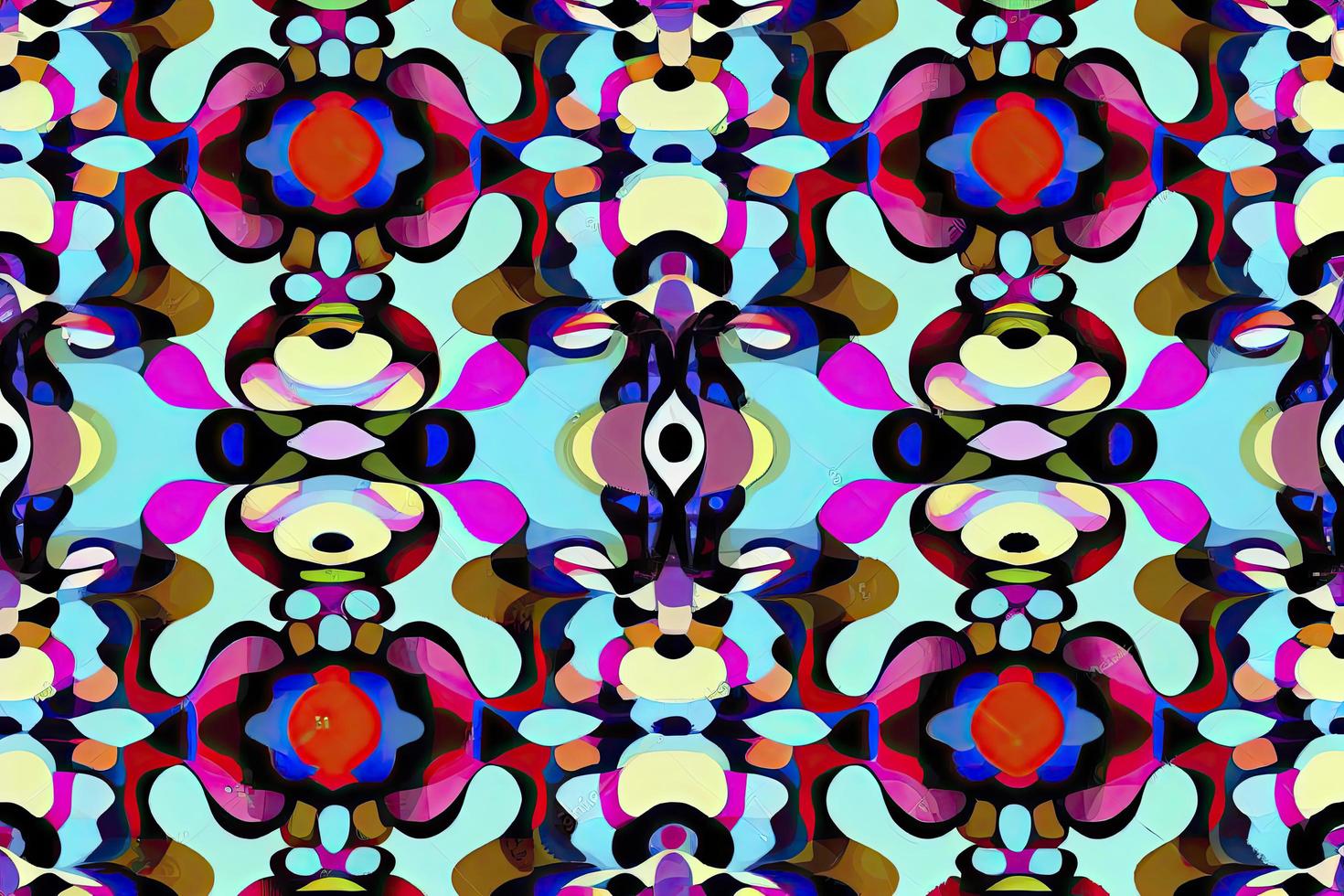 A modern psychedelic fashion seamless pattern is a design concept photo