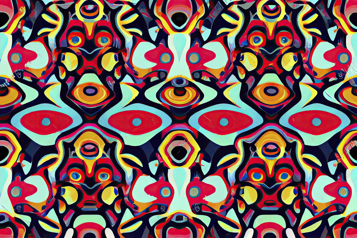 A modern psychedelic fashion seamless pattern is a design concept photo