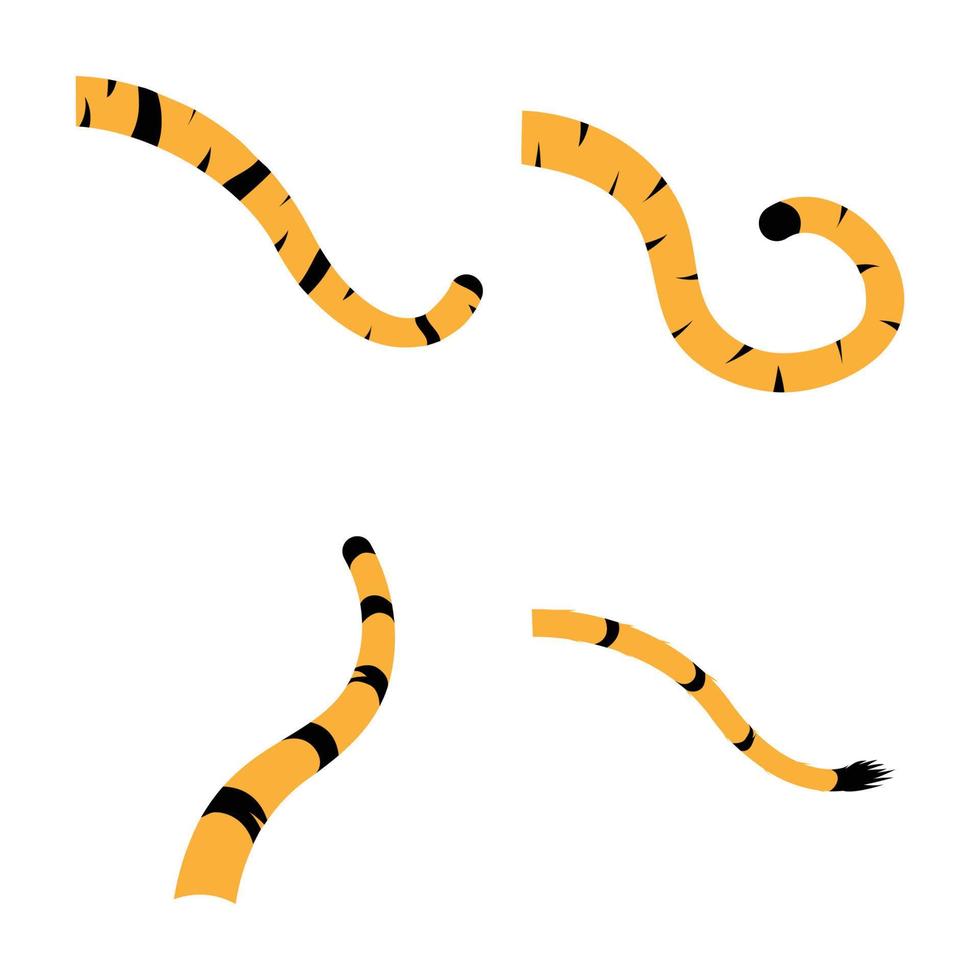 Tigre cola icono vector