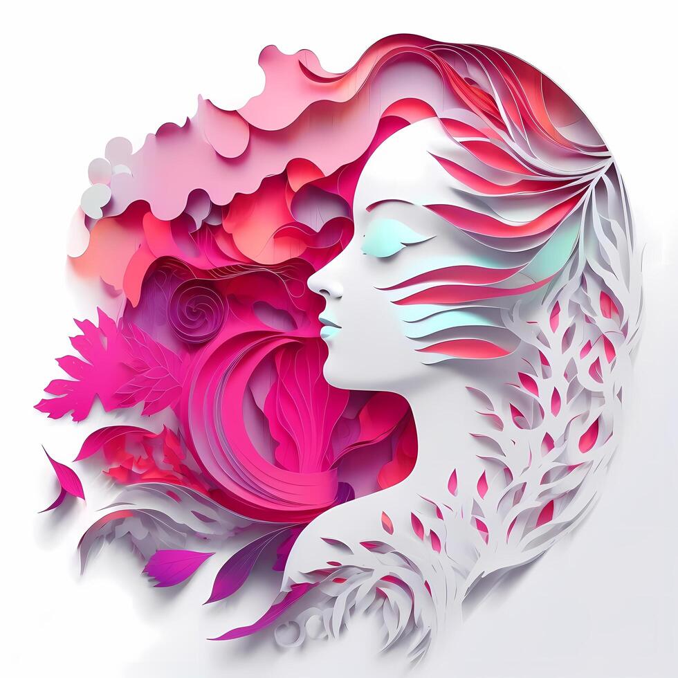 beauty woman wallpaper paper cut style photo