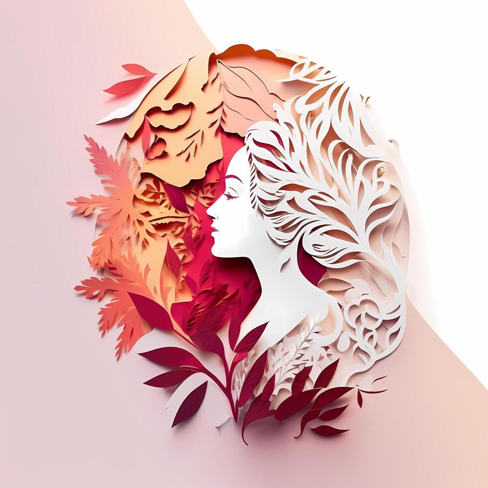 beauty woman wallpaper paper cut style photo