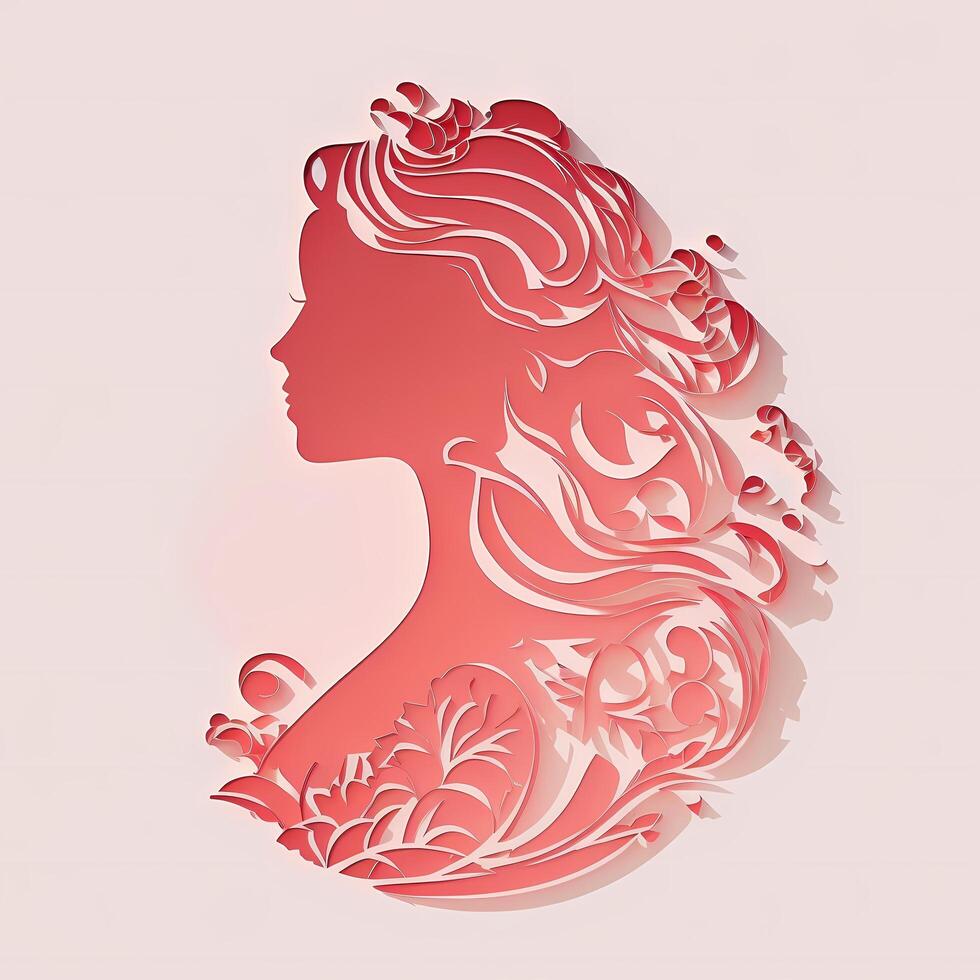 beauty woman wallpaper paper cut style photo