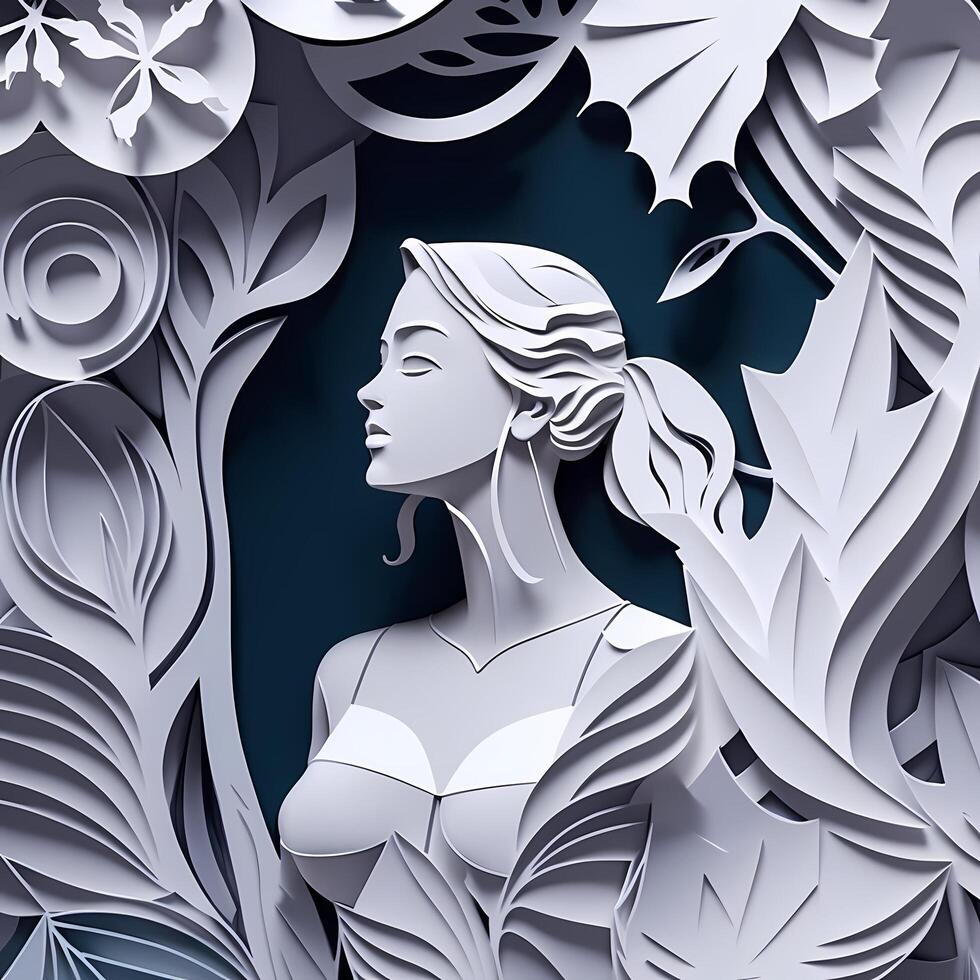 beauty woman wallpaper paper cut style photo