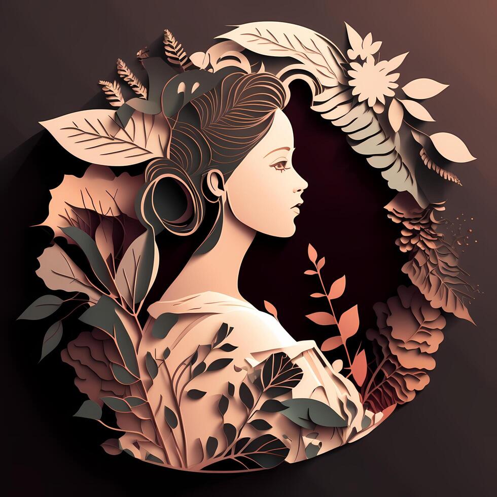 beauty woman wallpaper paper cut style photo