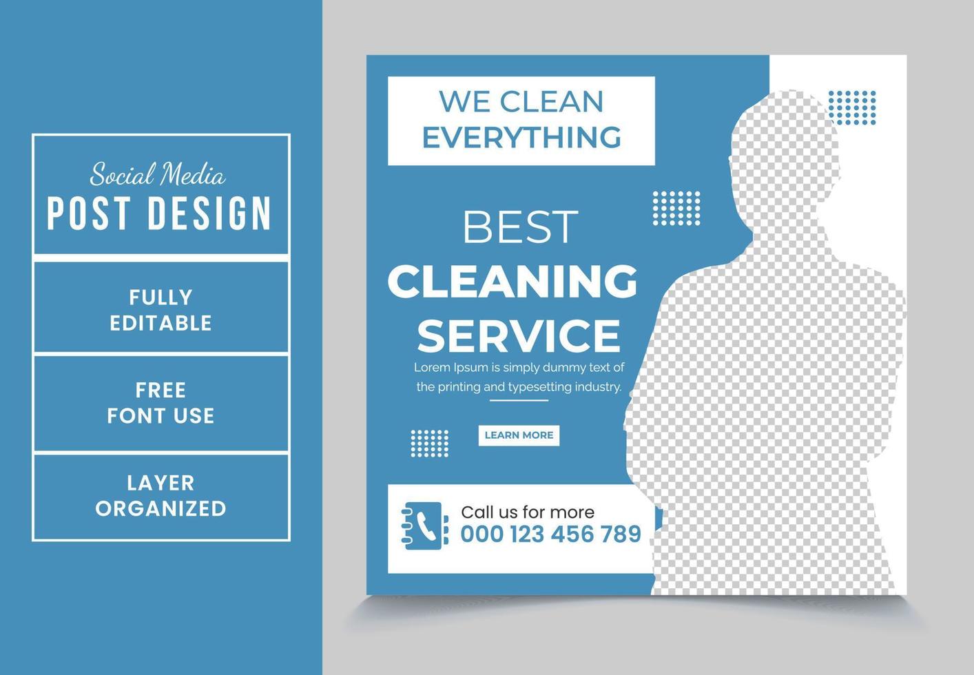 Best cleaning service social media post design vector