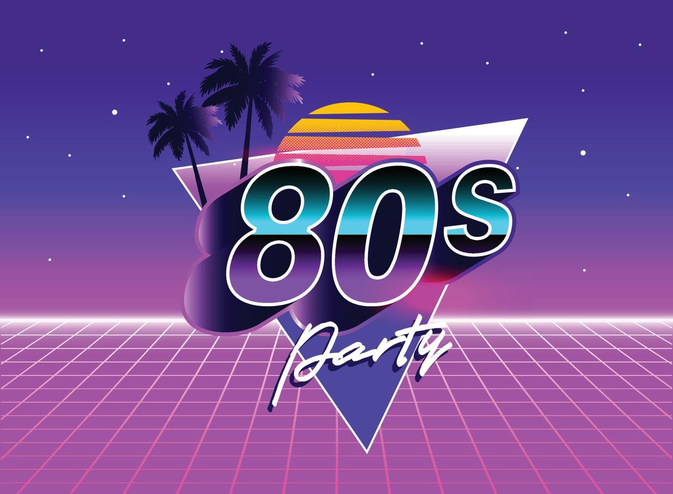 Retro 80s sci fi futuristic style background with supercar. Vector