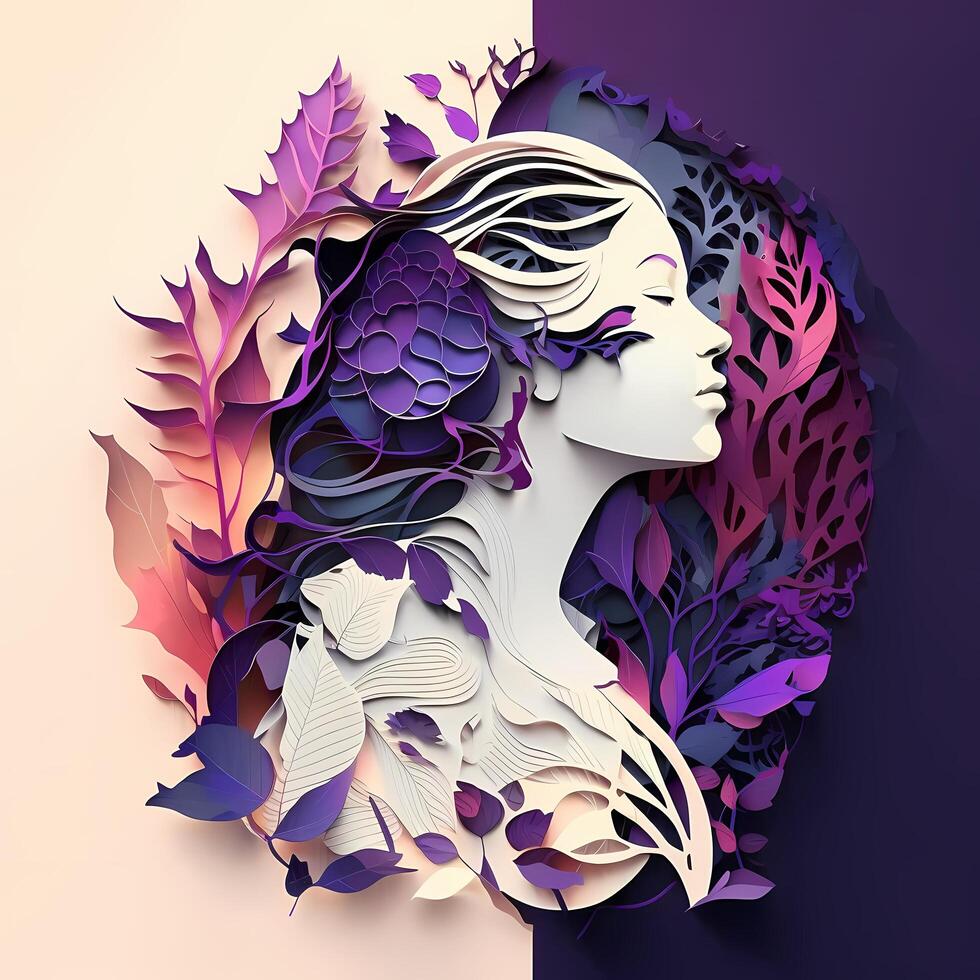 beauty woman wallpaper paper cut style photo