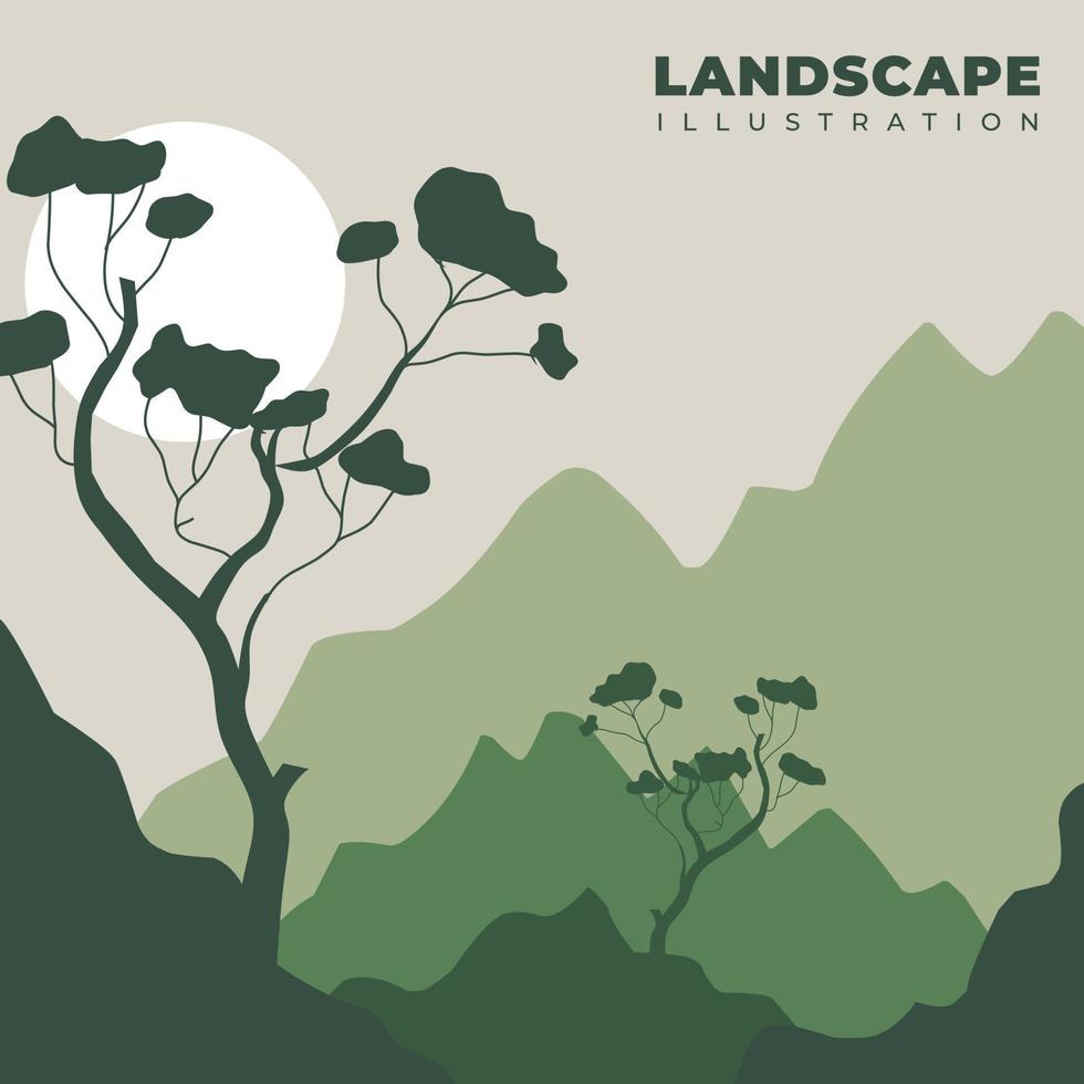 natural paisaje ilustración diseño vector