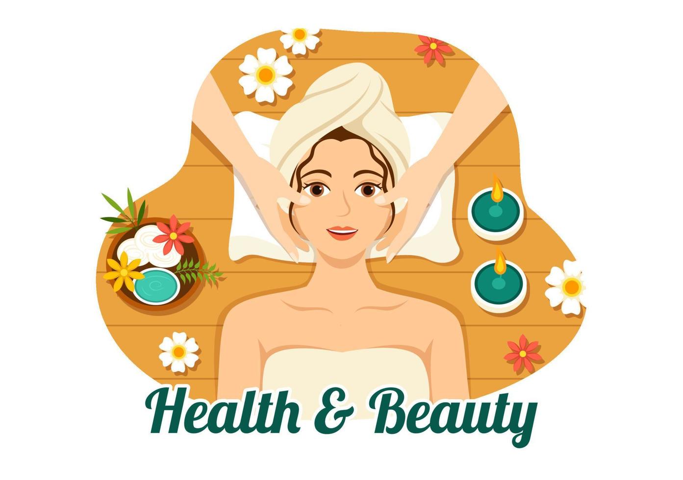 Beauty and Health Illustration with Natural Cosmetics and Eco Products for Problematic Skin or Treatment Face in Women Cartoon Hand Drawn Templates vector