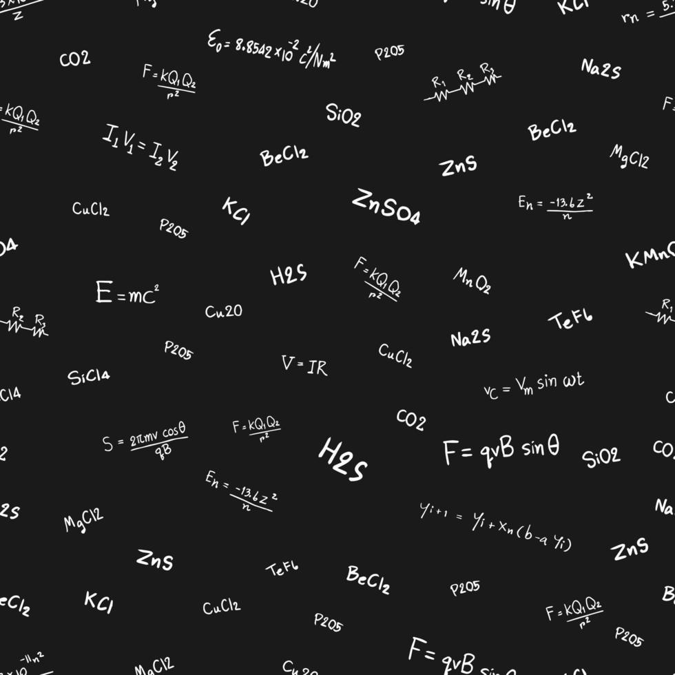 Seamless pattern doodle formulas vector