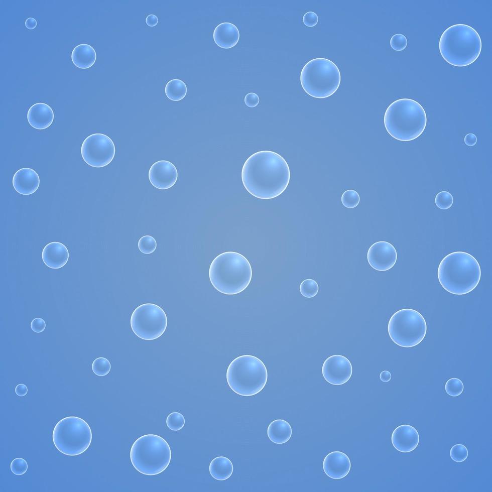 Clean water drop background on blue surface vector