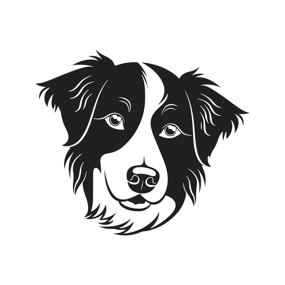 border collie dog, vector concept digital art, hand drawn illustration