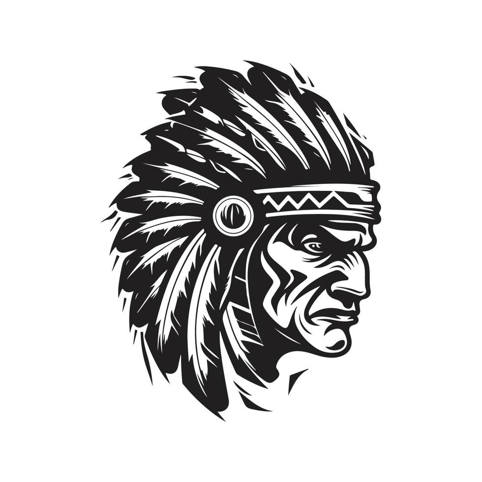 apache, vector concept digital art, hand drawn illustration