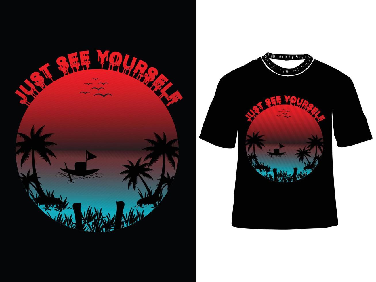 Surfing Sunset for T-Shirt Design, Surfing t-shirt, Sunset vector