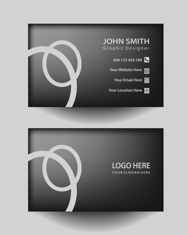 clean and dark business card design template. vector
