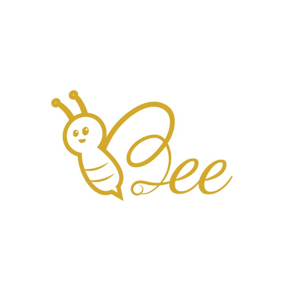 B initials in bee shape logo and vector icon