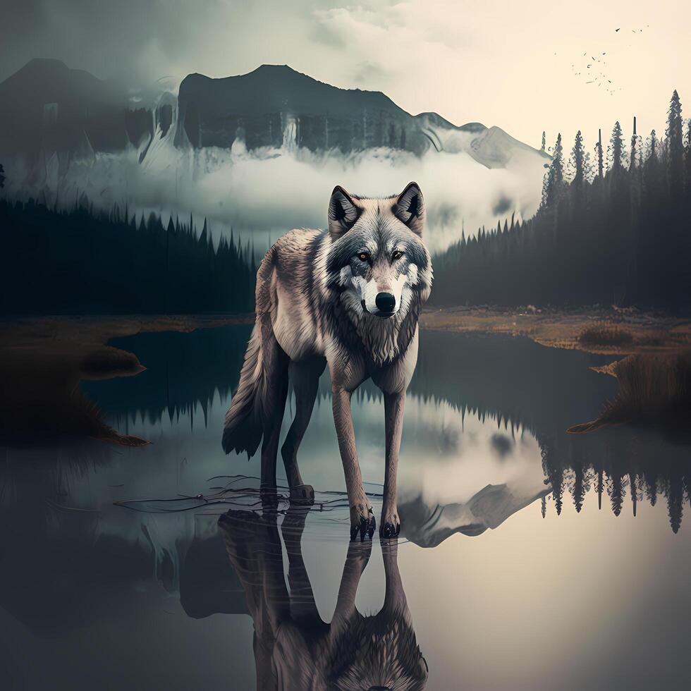 wolf activity illustration photo