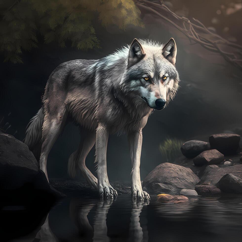 wolf activity illustration photo