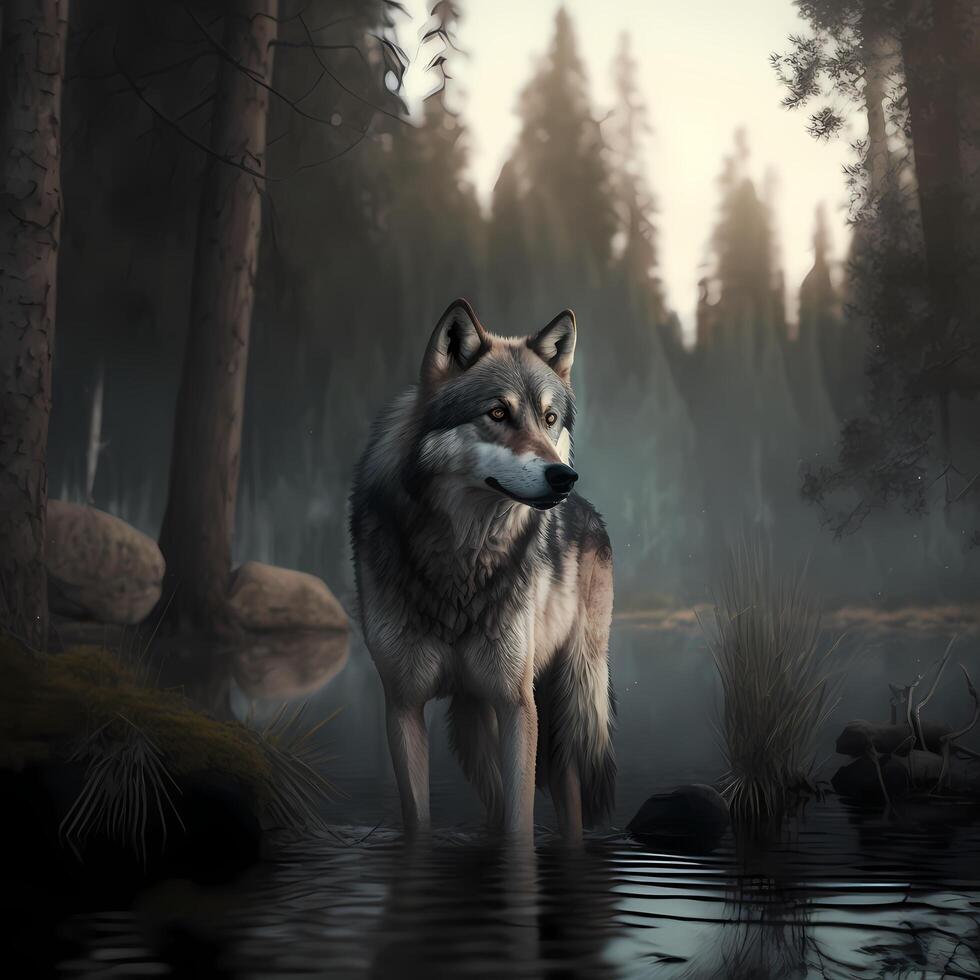 wolf activity illustration photo