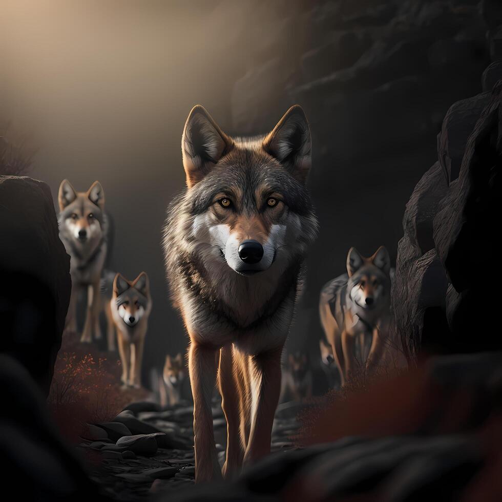 wolf activity illustration photo