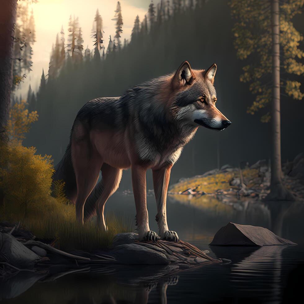 wolf activity illustration photo