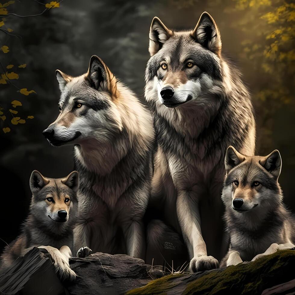 wolf activity illustration photo