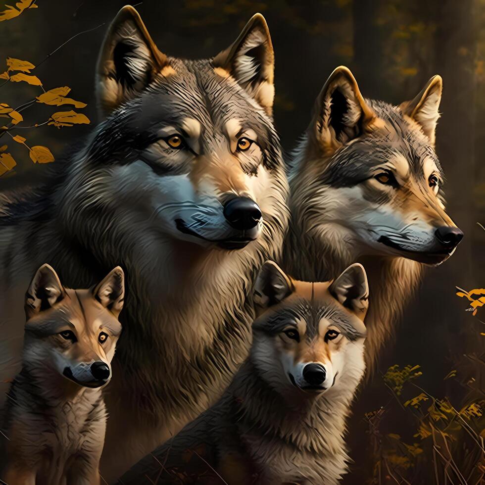 wolf activity illustration photo